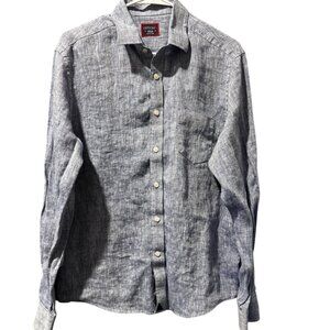 Untuckit Linen Long Sleeve Button Down Shirt Slim Fit Size M